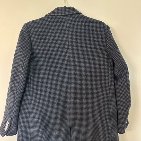 Club Monaco Manteaux Black & Navy Slim Tailored Coat in Houndstooth Size L NWT - Picture 11 of 12